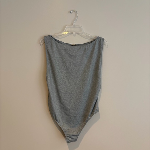 Free People Gray Bodysuit Size L - Picture 1 of 5